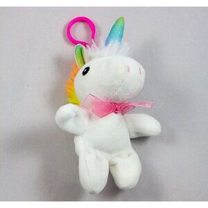 Plush Unicorn Finger Puppet / Purse or Key Charm 6" Long